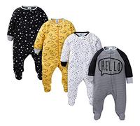 Gerber 4 pack Baby Boys' Star Sleep N' Play with Mitten Cuffs
