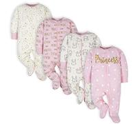 Gerber Baby Girls' 4 Pack Sleep 'N Play Footie Toddler Sleepers, Princess, 3/6