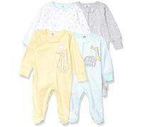 Gerber 4 pack Baby Neutral ANIMALS Zip Front Sleep ‘n Plays with Mitten Cuffs