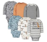 Gerber 6 Pack Baby Boys' Jungle Long Sleeve Onesies Bodysuits