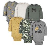 Gerber 6 Pack Baby Boys' Tiger Long Sleeve Onesies Bodysuits