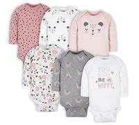 Gerber 6 Pack Baby Girls' Bear Long Sleeve Onesies Bodysuits
