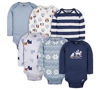 Gerber 6Pk L/S Onesies Snow Much Fun 12M