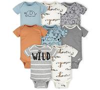 Gerber 8 Pack Baby Boys' Jungle Short Sleeve Onesies Bodysuits