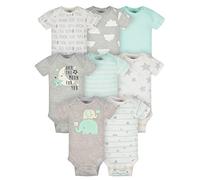 Gerber 8-Pack Baby Neutral Elephants Onesies Bodysuits