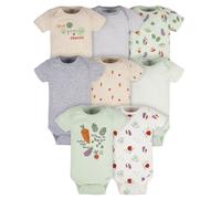 Gerber Baby 8-Pack Short Sleeve Onesies Bodysuits Happy Veggies Newborn