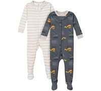 Gerber Baby Boys' 2-Pack Footed Pajamas Toddler Sleepers, Dump Truck, 04T