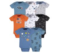 Gerber Baby Boy's 8-Pack Short Sleeve Onesies Bodysuits Space Newborn