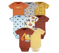 Gerber Baby Boy's 8-Pack Short Sleeve Onesies Bodysuits Transportation Zone Newborn