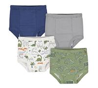 Gerber Baby Boys' Infant Toddler 4 Pack Potty Training Pants Underwear, Dino Green And Navy, 2 Años