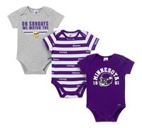 Gerber Baby Boys' NFL 3-Pack Onesie Bodysuit Vikings 0-3 Months