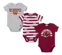 Gerber Baby Boys' NFL 3-Pack Onesie Bodysuit Washington Commanders 0-3 Months