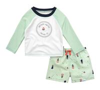 Gerber Baby Boy's Toddler Long Sleeved Rashguard Swim Bathing Suit Set Blue Sailboat 5T