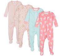 Gerber Baby Girls' 4-Pack Footed Pajamas Love Llamas Pink 0-3 Months