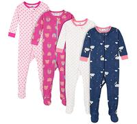 Gerber Baby Girls 4-Pack Footed Pajamas and Toddler Sleepers, Dreams Rainbows Pink, 5T US