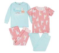 Gerber Baby Girls 4-Piece Pajama Set, Little Llama Pink, 24 Months