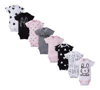 Gerber Baby Girl's 8-Pack Short Sleeve Onesies Bodysuits Pink Bunny Preemie