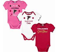 Gerber Baby Girl's NFL 3 Pack Short Sleeve Onesie Bodysuit Team Color 18 Months