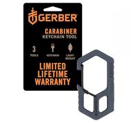 Gerber Gear 3-in-1 Multi-Function Carabiner Key Ring, Clips to Pocket or Keychain with Bottle Opener, Package Opener and 3 Chamber Carabiner, EDC Equipment for Daily Carrying, No
