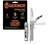Gerber Gear Armbar Trade 8-in-1 Multi-Tool - 2.5" Plain Edge Blade, Pry Bar, Hammer - EDC Gear and Equipment - Silver