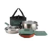 Gerber Gear ComplEAT Compact Cook Set - 10-Piece Nesting Camping Cookware Set for 2 with 3.2 Qt Stock Pot & 9" Fry Pan, Detachable Locking Handle, Bowls, Lid, Hot Pad & Outdoor Storage Bag