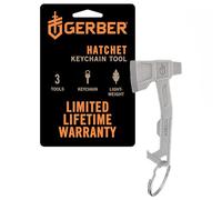 Gerber Hatchet Key Chain Tool with Free Tool Opener, Flat Blade Screwdriver and Bottle Opener, Length: 6.5 cm, Weight: 20 g, Stainless Steel, Silver, 1074043