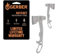 Gerber Hatchet Key Chain Tool with Free Tool Opener, Flat Blade Screwdriver and Bottle Opener, Length: 6.5 cm, Weight: 20 g, Stainless Steel, Silver, 1074043