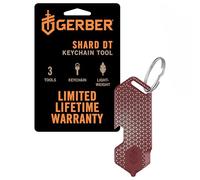 Gerber Multi-Function Tool and Keychain, Shard DT | Dog Tag with 3 Functions for Small Everyday Problems, Length: 6.5 cm, Weight: 28 g, Stainless Steel, Red, 1074007