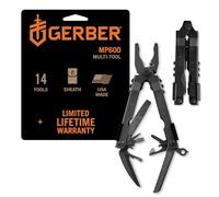 Gerber Multi-Tool with Two Knives and Nylon Sheath, MP600 Bluntnose | With 14 Functions, Black, 07520G1