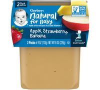 Gerber, Natural for Baby, 2nd Foods, Apple, Strawberry, Banana, 2 Pack, 4 oz (113 g) Each