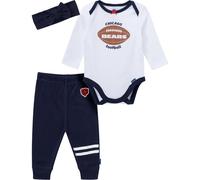 Gerber NFL Team Baby Girls' 3-Piece Onesie Bodysuit Pants & Headband Set Bears 0-3 Months