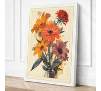 Gerbera Daisies in Bloom Canvas Wall Art Print 30x20 Inch (76 x 51 cm)