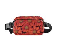 Gerbera Daisy Flower Vintage Cartoon Style Stylish Waist Pack Crossbody Bag for Women Men Teenagers Small Belt Bag Travel Wallet with Adjustable Strap for Travel Gym Work, Gerbera daisy flower Vintage