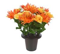 Urbn-Living Urbnliving 30Cm Height Gerbera & Rose Orange & Lemon Mix Assorted Style Mini Flowerpots In Black Planter
