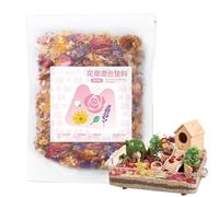 Gerbil Bedding,100g Dried Flower Small Pet Bedding - Odor-Control Moisture Absorption Long-Lasting Scents Mat for Cat Chicken Ferret Coop Bunny Habitat
