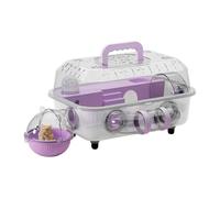 Gerbil Cage Detachable Clear 2-Layer Habitat | with Tunnel and Silent Wheel 37x25x22cm Hamster Tank for Bedding Resting Hiding for Gerbil Mouse Pet Indoor Outdoor Travel