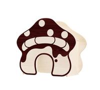 Gerbil House, Wood Mushroom Shape Chew-Proof Hut, Wooden Hamster Nest, for Chinchilla Gerbil Small Animal Ferret Bunny Hedgehog