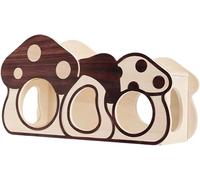 Gerbil House, Wood Mushroom Shape Chew-Proof Hut, Wooden Hamster Nest, for Chinchilla Gerbil Small Animal Ferret Bunny Hedgehog