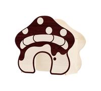 Gerbil House | Wooden Mushroom Shape Hut - Small Animal Habitat Décor | for Bunny Gerbil Small Animal Ferret Hedgehog Dwarf