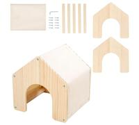 Gerbil House, Wooden Small Pet Habitat, Warm Small Animal Shelter | Gerbil House, 20x18.5x20cm, Wooden Small Pet Habitat , Animal Shelter, for Dwarf Hedgehog Hamster Ferret Chinchil