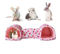 Gerbil Passage Nest - 20 Inch Plush Washable Cylinder Toys, Encourages Active Play, Non Skid Tiny Pet Shelter for Rabbits, Degus, Hamsters, Fun Play and Enclosure Supplies