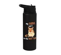 Gerbil Rat My Gerbil and I are The Best Team Gerbil Owner Stainless Steel Insulated Water Bottle