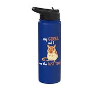 Gerbil Rat My Gerbil and I are The Best Team Gerbil Owner Stainless Steel Insulated Water Bottle