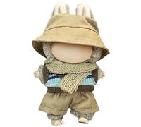 GerdfeiTawtab Clothes Fit for LABUBU Doll, Fashion Doll Clothes Outfit Set Cute Theme Designer Toys Dress Accessories for Collector Fans Display (Gold V Khaki)