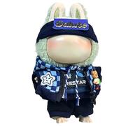 GerdfeiTawtab Clothes Fit for LABUBU Doll, Fashion Doll Clothes Outfit Set Cute Theme Designer Toys Dress Accessories for Collector Fans Display (Deep Blue Grid)