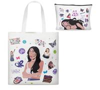GerdfeiTawtab Olivia Makeup Tote Bag - Unique Theme Canvas Cosmetic Makeup Zipper Pouch Bag and Tote Bag, Cute Bag Set Gift with Linen Color for Women Girls Friends Music Singer Fans