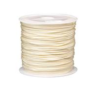 Gereiny 1 Roll Nylon String for Bracelet Making 0.8mm 49 Yards Knotting Cord Beading Bead Thread Colored Craft String Wire Rope Cream color