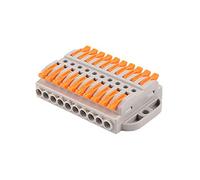 Gereiny 2/3/4/5/6/8/10/12 Pin Wire Butt Joint Connector Compact Connection Clamp 0.08-4mm² Quick Insulated Terminal Block Type 22-10