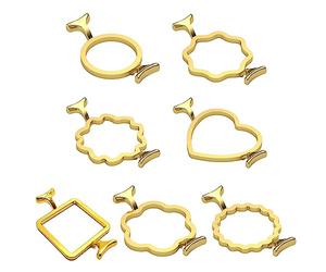 Gereiny 7/3Pcs Metal Wax Seal Molds for 1 Inch Wax Seal Stamp, Wax Seal Stamp Rings Set with 1PC Silicone Mat, Sealing Wax Stamp