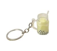 Gereiny LLLucky Cute Bubble Tea Keychain Charms KawaiiCar Backpack Keyring Bag Pendant Couple Gift Mini Cup Pendants with Keychain Rings